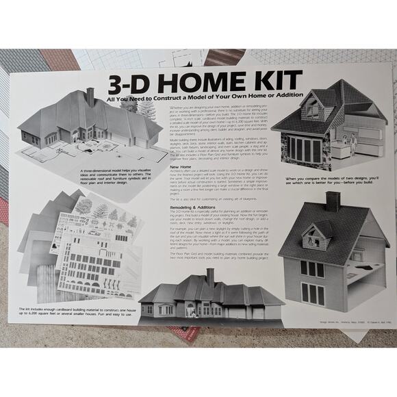 3-D Home Kit All You Need To Construct A Model DIY Home Addition 1990 Edition - Picture 1 of 11